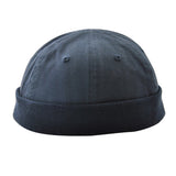 Fashion Skullcap Sailor Cap Rolled Cuff Brimless Beanie Hat 60cm Dark Blue