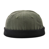 Fashion Skullcap Sailor Cap Rolled Cuff Brimless Beanie Hat 60cm Army Green