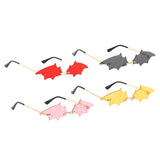 Fashion Small Rimless Sunglasses Bat Shape Sun Glasses Eyewear UV400 Gray