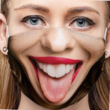 Protective Mask Funny Face Mouth Cosplay Party Half Mask Outdoor Accessory B