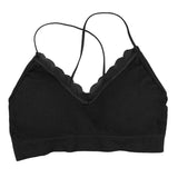 Maxbell Women Bralette Spaghetti Straps Comfort Bra Padded Camisole Crop Top Black