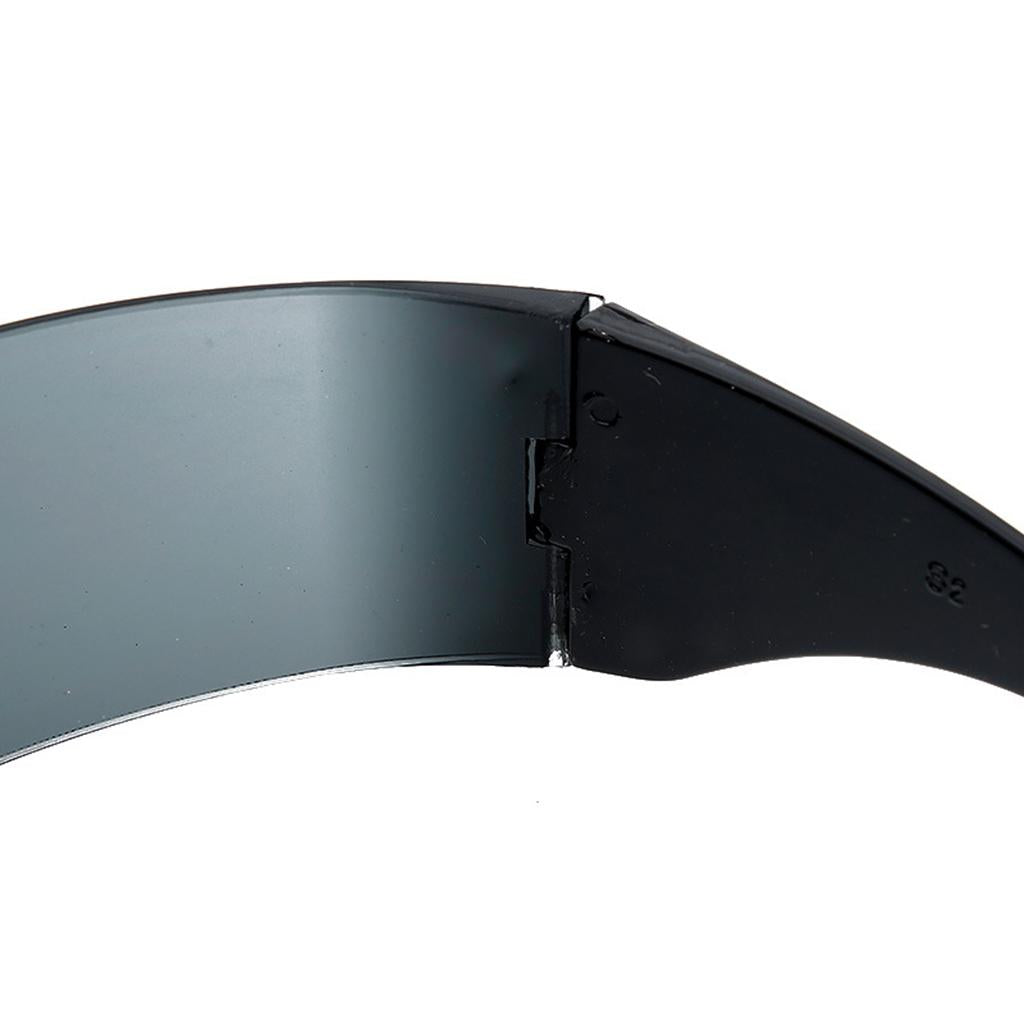 One Piece Shield Wrap Mirror Sunglasses Futuristic Glasses Prop Gray