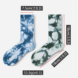 Mid-calf Length Socks Multi Color Cotton Tie Dye Socks - 5 Colors Blue