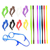 Silicone Eyeglasses Straps Ear Grips Hook Eyewear Retainer Set 8 Pairs+8Pcs