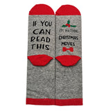 Unisex Christmas Design Socks Cotton Novelty Festive Sock One Size Red