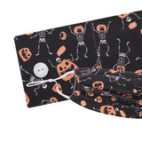 Button Headband with Face Mask Halloween Hair Band Black Pumpkin