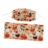 Button Headband with Face Mask Halloween Hair Band Beige