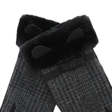 Elegant Touch Screen Gloves Soft Winter Women Plush Lined Glove Mitts Black