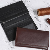 Leather Craft Purse Wallet Complete Kit DIY Leather Long Bifold Wallet Black