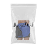 Maxbell Men 2 In 1 Double-Deck Quick Dry GYM Sport Shorts M Blue