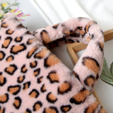 Women Leopard/Zebra Stripe Handbag Faux Fur Tote Bag light pink leopard