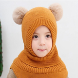 Maxbell Kids Winter Hats Knitting Skull Cap Scarf - Orange