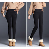 Women's Casual Fleece Lined Warm Leggings Thicken Pants Winter Warm L