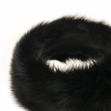 Ladies Russian Faux Fake Fur Hat Headband Winter Plush Earmuff Warmer Black