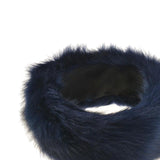 Ladies Russian Faux Fake Fur Hat Headband Winter Plush Earmuff Warmer Navy