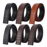 120cm Men Leather Ratchet Belt Waistband Strap For Automatic Buckle Black 1