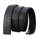 120cm Men Leather Ratchet Belt Waistband Strap For Automatic Buckle Black 2