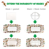 5Pcs/Set Christmas Clear Face Mask Gloves Mask Holder Filter Pads Set Gift