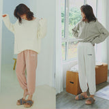 Women Winter Pajamas Pants Velvet Sleepwear Home Nightgown Trousers Pink