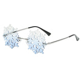 Snowflake Shape Sunglasses Funky Party Cosplay Fancy Dress Glasses Blue