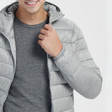 Men's Winter Ultralight Duck Down Jacket Puffer Coat Gray XL