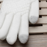 Maxbell Men Women Touch Screen Winter Gloves Warm Thick Knit Thermal Insulated White