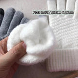 Maxbell Men Women Touch Screen Winter Gloves Warm Thick Knit Thermal Insulated White