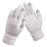 Maxbell Men Women Touch Screen Winter Gloves Warm Thick Knit Thermal Insulated White