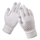 Maxbell Men Women Touch Screen Winter Gloves Warm Thick Knit Thermal Insulated White