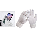 Maxbell Men Women Touch Screen Winter Gloves Warm Thick Knit Thermal Insulated White