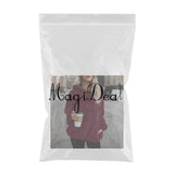 Maxbell 2020 New Women Pullover Fuzzy Fleece Sweatshirt Hoodie L Red