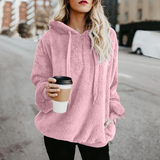 Maxbell 2020 New Women Pullover Fuzzy Fleece Sweatshirt Hoodie L Pink