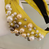 Pearl Headband Headpiece Hairband Headwear Hair Accessory Yellow