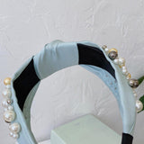 Pearl Headband Headpiece Hairband Headwear Hair Accessory Blue