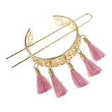 Hair Chopstick Metal Tassel Hair Pin Hair Bun Stick Styling Accessories Pink