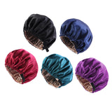 Satin Silk Bonnet Night Sleeping Cap Hat For Curly Natural Hair Black