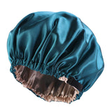 Satin Silk Bonnet Night Sleeping Cap Hat For Curly Natural Hair Blue