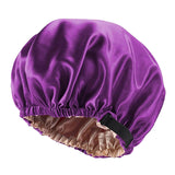 Satin Silk Bonnet Night Sleeping Cap Hat For Curly Natural Hair Purple