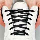 No Tie Shoelaces Elastic Lock Shoes Trainers Lazy Laces Black