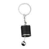 Key Ring Keychain Gear Shift 6Speed Manual Transmission Turbo Keyring Black