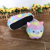 Women Mens Lamb Soft Plush Slippers Cartoon Sheep Warm Winter House Shoes