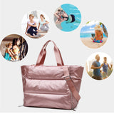 Women Sports Handbag Gym Duffle Travel Messenger Luggage Shoulder Bag Silver