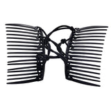 Women Stretchy Magic Hair Clip Double Slide Combs For Bun Updo Tools Black