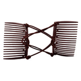 Women Stretchy Magic Hair Clip Double Slide Combs For Bun Updo Tools Coffee