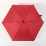 Portable Folding Umbrella Windproof Anti UV Rain Compact Parasol Red