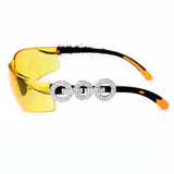 Frameless Crystal Sunglasses PC Sun Glasses Sport Party Supplies Yellow Lens