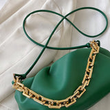 Solid Color PU Women Designer Handbag Shoulder Bag Traveling School green