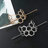 Hair Stick Boho Metal Alloy Geometric Shaped Bun Holder Bun Cage Silver