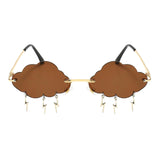 Cloud Sunglasses Lightning Tassel Pendants Colored Lens Eyewear Brown