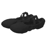 Canvas Ballet Slipper Split-Sole Shoes Fitness Gymnastics Flats Black_34